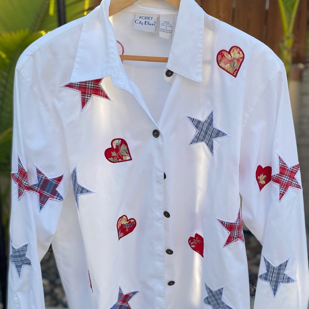 Vintage Patchwork Button Up Shirt - image 2